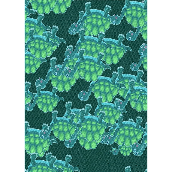Ahgly Company Machine Washable Indoor Rectangle Transitional Medium Teal Green Area Rugs, 2' x 3'