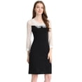 thumbnail image 1 of INSPIRE CHIC Vestido Evasé Elegante De Fiesta Con Panel De Chifón De Malla Para Mujer Negro M, 1 of 6