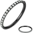 thumbnail image 2 of LINXIQIN Titanium Micro Cubic Zirconia Hinged Nose Hoop Ring Body Jewelry Unisex, 2 of 8