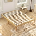 thumbnail image 1 of Costway Full Size Wooden Platform Bed Frame 14" with Rubber Wood Legs Under-bed Storage Beige, 1 of 9