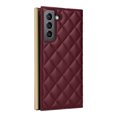 thumbnail image 6 of For Samsung Galaxy S21 FE Wallet Phone Case,PU Leather Folio Flip Kickstand,With Wrist Strap&Shoulder Strap,Card Slots,Shockproof Rugged Anti-fall Crossbody Phone Case Cover,Winered, 6 of 9