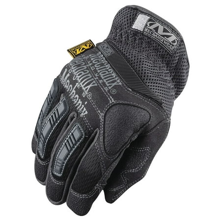 Mechanix Wear Small Black And Gray Impact Pro Full Finger Synthetic Leather Anti-Vibration Gloves With Elastic Cuff, Reinforced Fingertips, EVA Foam Palm Padded And TPR Molded Rib Panels