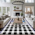 thumbnail image 4 of Easter Area Rug 8x10 Washable Rug Non Slip Spring Bunny Botanical Blooms Flowers Black Plaid Large Area Rug Soft Stainresistant Indoor Floor Carpet for Living Room Bedroom Home Office Dining Room, 4 of 8