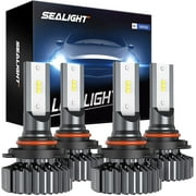SEALIGHT 4Pcs 9005/HB3+9006/HB4 LED Bulbs Combo, Super Bright Cool White, Plug and Play