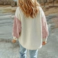thumbnail image 6 of BXINGOHAI Womens Patchwork Sweater Cardigan Long Sleeve Fall Winter Tops Casual Button Down Jacket Coats With Pockets Pink,M, 6 of 6