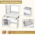 thumbnail image 3 of Costway Vanity Set Dressing Table and Chair Set with 3 Lighting Modes & Mirror and Lights White, 3 of 10