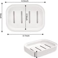 thumbnail image 4 of 4 Pack Plastic Soap Dish, Soap Container, Double Layer Draining Soap Holder for Shower, Bathroom or Kitchen, 4 of 6