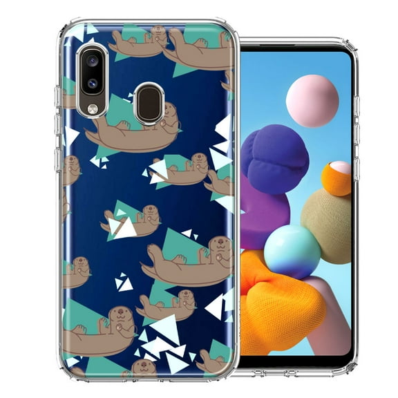 MUNDAZE For Samsung Galaxy A20 Cute Otter Design Double Layer Phone Case Cover
