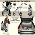 thumbnail image 3 of AILEEKISS 3-in-1 Convertible Baby Stroller with Big Seat and Adjustable Canopy, 24 Pound, Light Grey, 3 of 10