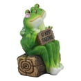 thumbnail image 3 of Ebros Romantic Lover Frog Wedding Couple Sitting On Log Figurine Collectible Eternal Happiness Sculpture Bridal Anniversary Gift, 3 of 4