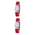 thumbnail image 4 of Minnieouse Reloj de de acero inoxidable para mujer, de color sólido, elegante, informal, analógico, para chicas, para mujer, reloj de Rojo 2piezas, 4 of 6