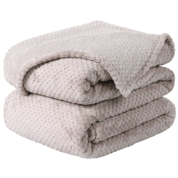 Manta de Cama de Lujo PiccoCasa de Forro Polar Tejido de Malla Tamaño Full/Queen Color Camel