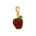 thumbnail image 5 of 14k Yellow Gold Apple Pendant with Red Enamel and Green Leaf, Polished Fruit Charm for Women or Unisex, Symbol of Health, Knowledge, Appreciation, for Necklace or Bracelet Wear, 5 of 7