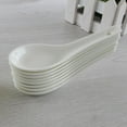 thumbnail image 2 of Soup Spoon Ceramic Original Asian Ramen Spoons, 5.5 Inch White Porcelain Spoons for Appetizer Wonton Dumpling Miso(8 Pack), 2 of 5
