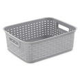 thumbnail image 2 of Sterilite Short Weave Wicker Pattern Storage Container Basket, Gray (6 Pack), 2 of 10
