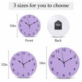 thumbnail image 6 of Wall Clock Lavender Purple Clocks PVC Silent Non-Ticking Battery Operated Decorative Simple Style Round Clock for Home Living Room Kitchen Bedroom Office School Wall Decor 10 Inch, 6 of 9