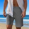 thumbnail image 2 of YLSDY Summer Shorts for Men Casual Flat Front Cooling Board Dress Shorts 5 Inch Inseam Elastic Waist Beach Vacation Clothes Gray L, 2 of 9