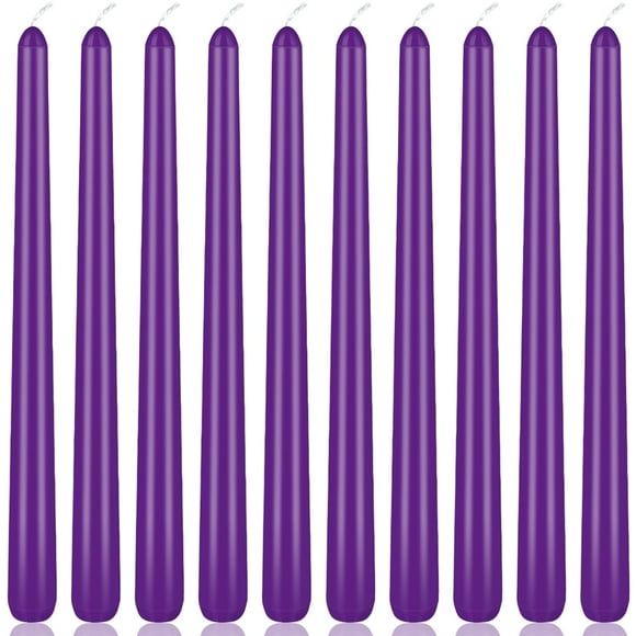 Candle Yiflyer, cónico morado, 25 cm, paquete de 10 unidades, sin perfume