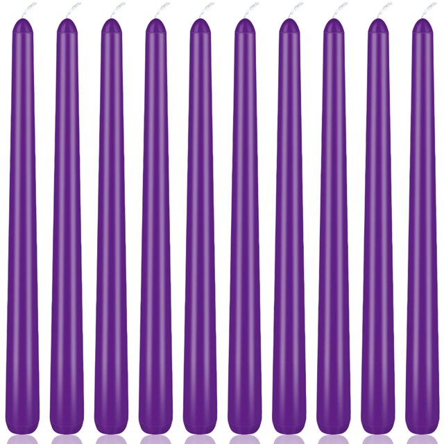 Candle Yiflyer, cónico morado, 25 cm, paquete de 10 unidades, sin perfume