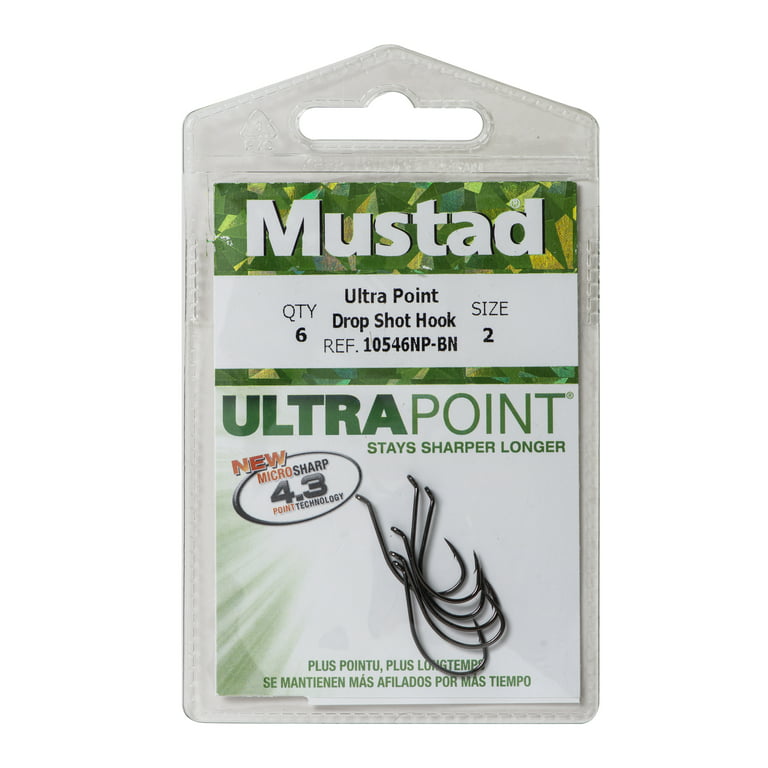 Mustad Ultra Point Drop Shot Hook - Size: #4 (Black Nickel) 6pc