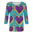 thumbnail image 5 of Womens Tops Plus Size Tee Gradient Heart Print Tshirts for Valentines Day Holiday Cute Top Outfits, 5 of 5