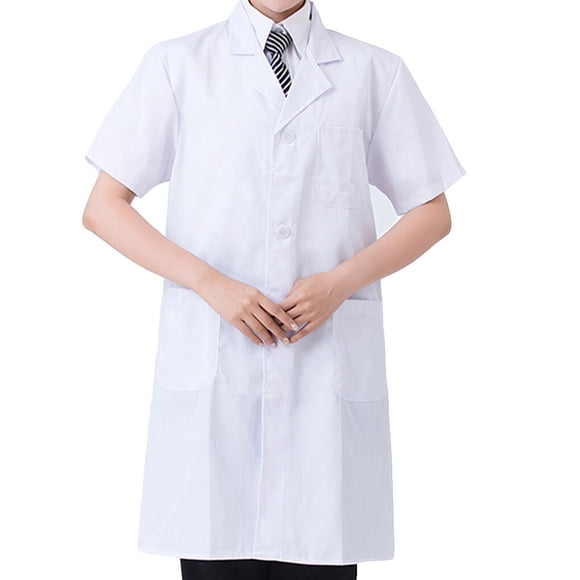 Xingzhi Laboratory Coat Buttons Multi Pocket Short Sleeve Pet Shop School Factory Work Clothes Internship Section Beautician Use Short Sleeve XL