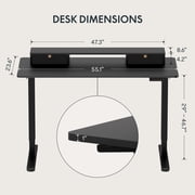 FlexiSpot 55x24 Electric Standing Desk with One-Piece Desktop, 2 Removable Drawers, Headphone Hook, 4 Height Memory Presets, 250lbs Capacity Ergonomic Sit Stand Desk with Monitor Stand