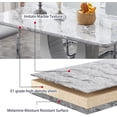 thumbnail image 5 of Sumdeal 63" Modern Faux Marble Dining Room Table Sets for 6,7 Piece Rectangle Dining Table Set &6 Pu Leather Upholstered Chairs Ideal(Light Grey, Set of 6), 5 of 10