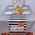 thumbnail image 2 of Table Runner Dresser Scarf 13 x 72 Inch Hello Football Black and White Stripes Table Runners Non-Slip Heat Kitchen Dining Table Decor for Kitchen Farmhouse Indoor Outdoor Home Party, 2 of 7
