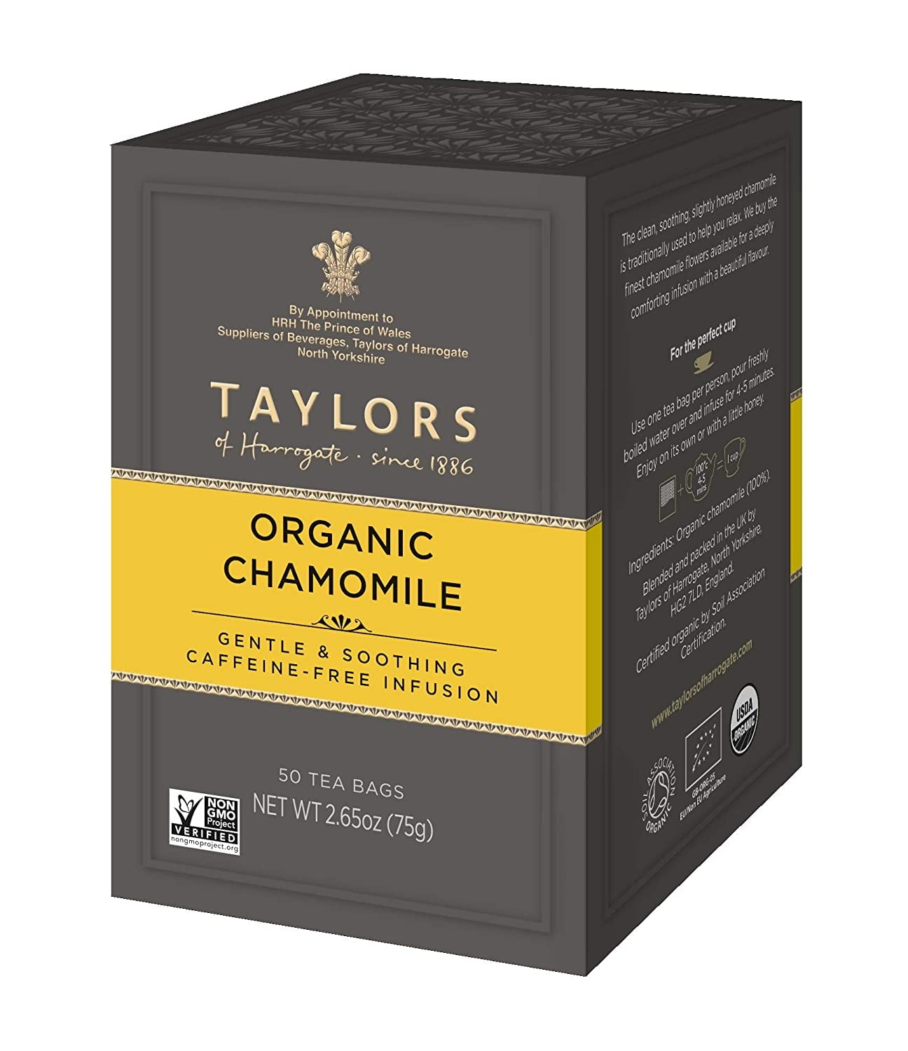 Taylors of Harrogate Organic Chamomile Herbal Tea, 50 Teabags - Walmart.com