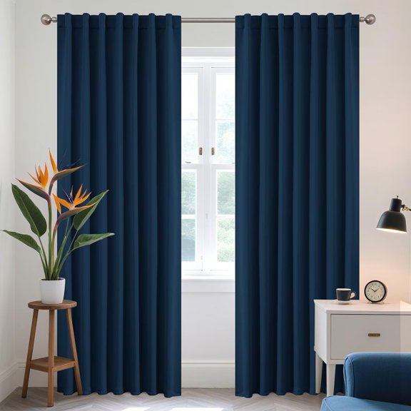 Cortinas Blackout Joydeco Aislantes Térmicas Azul Marino 180x183 cm