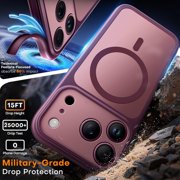 iPhone 18 Pro Max phone case, MagSafe-compatible, burgundy | (Full camera protection) Camera access cover
