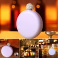 thumbnail image 2 of iMucci Round Hip Flask for Women, 304 Stainless Steel Hip Flask for Liquor with Funnel and Handmade Diamond Lid, Suitable for Carrying Alcohol, 5 oz/150 ml, 2 of 7