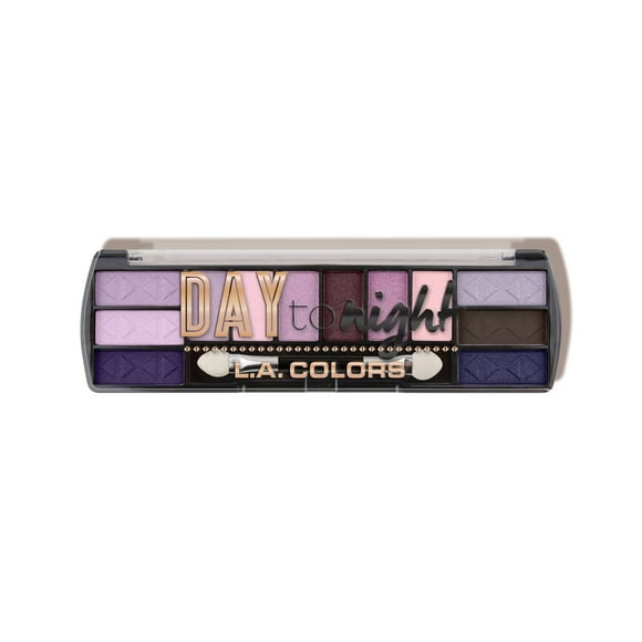 L.A. COLORS Long Lasting 12 Color Eyeshadow Palette, Dusk - Create Day to Night Looks with Soft and Smooth Texture