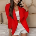 thumbnail image 2 of Entyinea Women's Casual Office Work Wear Long Sleeve Open Front Blazer Jacket,Red S, 2 of 5