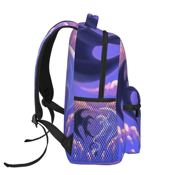 Totto Dragonary Backpack - Blue And Purple Streetwear Style, 27x19x12cm, Ergonomic Design