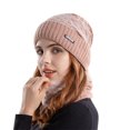 thumbnail image 2 of Airle 2 Pcs/Set Winter Cap Scarf Set Elastic Knitting Contrast Color Soft Thick Cold-proof Windproof Unisex Autumn Hat Scarf Set for Daily Wear, 2 of 8