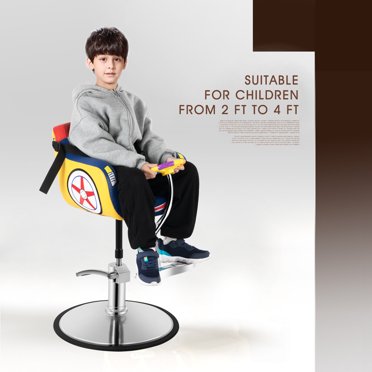 Adjustable Kids Barber Chair - Hydraulic Children's Salon Styling Chair With Footrest & Safety Belt