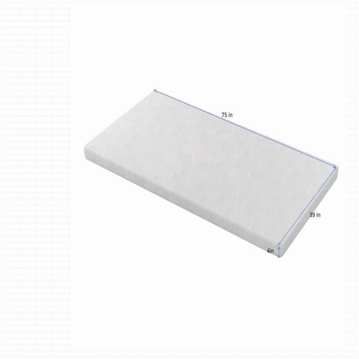 Twin Size Memory Foam 4" Ultra-Thin Mattress Topper, Triple-Layer , Anti-Slip, Breathable for Bunk Beds/Dorms/Small Spaces