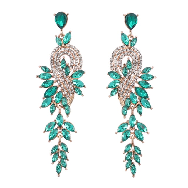 Pendientes de diseño de moda de aleación de diamantes con hojas geométricas de diamantes de colores pendientes femeninos