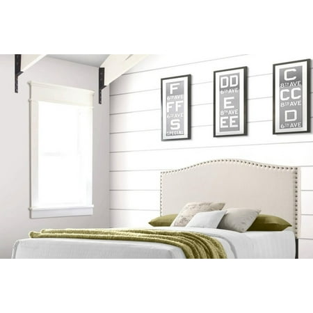 Ivey Upholstered Headboard  Queen  Beige Only headboard 