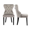 thumbnail image 2 of WestinTrends Wordford Velvet Dining Chairs Set of 2, Modern Wingback Upholstered Button Tufted Kitchen Dining Room Chairs with Solid Wood Legs and Pull Ring, Gray, 2 of 11
