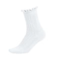 thumbnail image 2 of Cloaraye Kids Girls Socks Knitting Cotton Crew Socks Solid Color Ruffle Socks for 1-12 Years Old, 2 of 5
