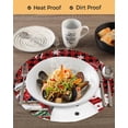 thumbnail image 3 of 15 Inch Round Placemats Set of 4, Red Plaid Snowman Christmas Non Slip Heat Insulation PP Table Mats, Xmas Snowflake Birds Berry Winter Washable Place Mats for Kitchen Dining Party Table Decor, 3 of 7