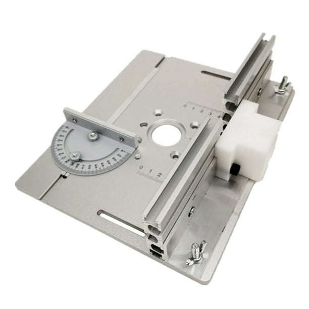 Medidor de Inglete de Placa de InsercióN de Mesa de Enrutador para Bancos de CarpinteríA Sierra de Mesa Recortadora Multifuncional MáQuina de Grabado-Plata