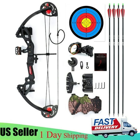 Compound Bow Set 15-29lbs Arrows Archery Hunting Equipment for Teens and Kids US