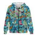thumbnail image 3 of Garronmavis Colorful Butterfly Women Full Zip Up Oversized Sweatshirts XS Breathable Warm Womens Fashion Tops Hoodies Comfortable Warm Winter Fall Outfits Fashion Clothes, 3 of 7