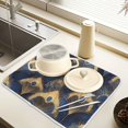 thumbnail image 2 of Yayeee Dish Drying Mat for Kitchen Counter 18" x 24" Microfiber Super Absorbent Coffee Decorative Pad, Blue Peacock Feathers Pattern, 2 of 9