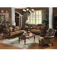 thumbnail image 3 of ACME Dreena Rolled Arm Upholstered Loveseat with 3 Pillows in Brown Faux Leather, 3 of 9