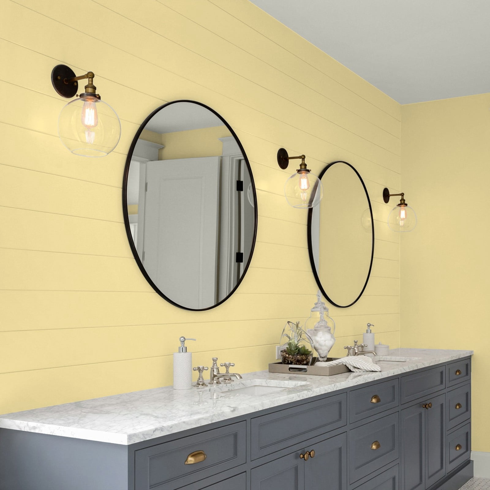 Glidden Glidden Kitchen Bath and Laundry Demeter / Yellow, Eggshell Interior Paint with Primer, 1 Gallon